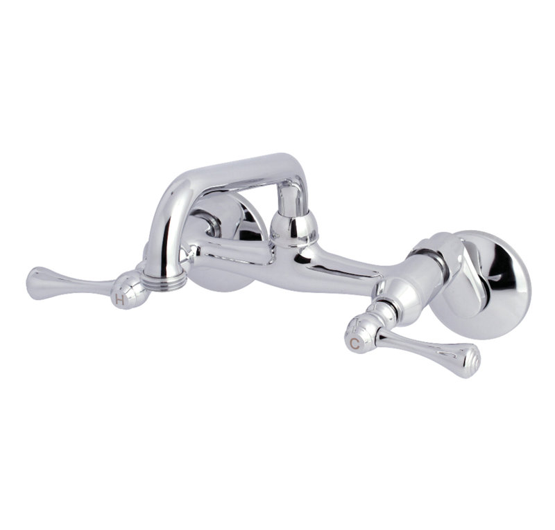 Robinet de buanderie mural 2 trous Kingston, Chrome poli