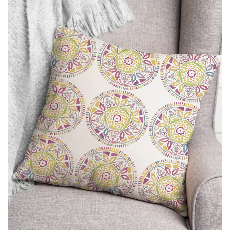 Housse et insert de coussin extérieur d'extérieur, Jaune / Mauve
