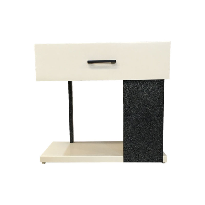 Ledjona Solid Wood Bedside Table, Beige