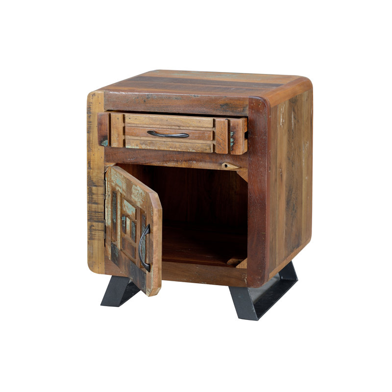 Abrahams Solid Wood Sled End Table