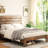 King Size Wood Platform Bed Frame, Dark Brown Hue, Noise-, Box Spring Not Required, Easy Assembly Process, Under Storage Facility Bed, Noise- Experience, No Spring, Copious Options, Simple-852323046