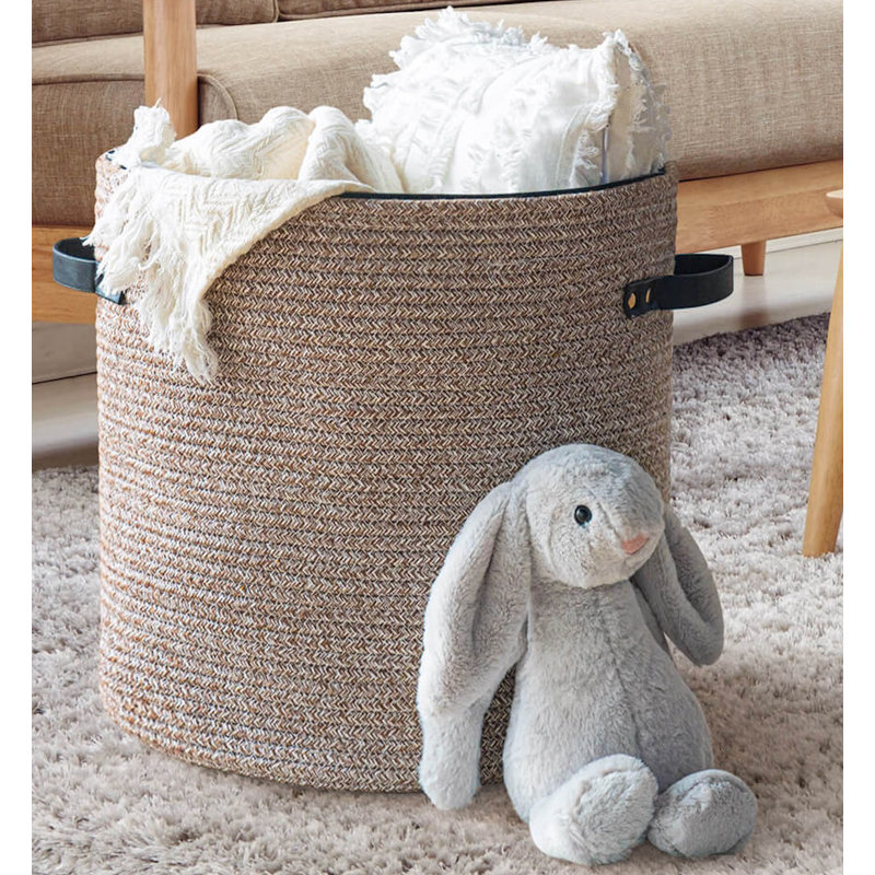 Panier de rangement en tissu, Brun