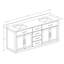 Meuble-lavabo autoportant 80 po avec lavabo double 80 po et 3 tiroirs