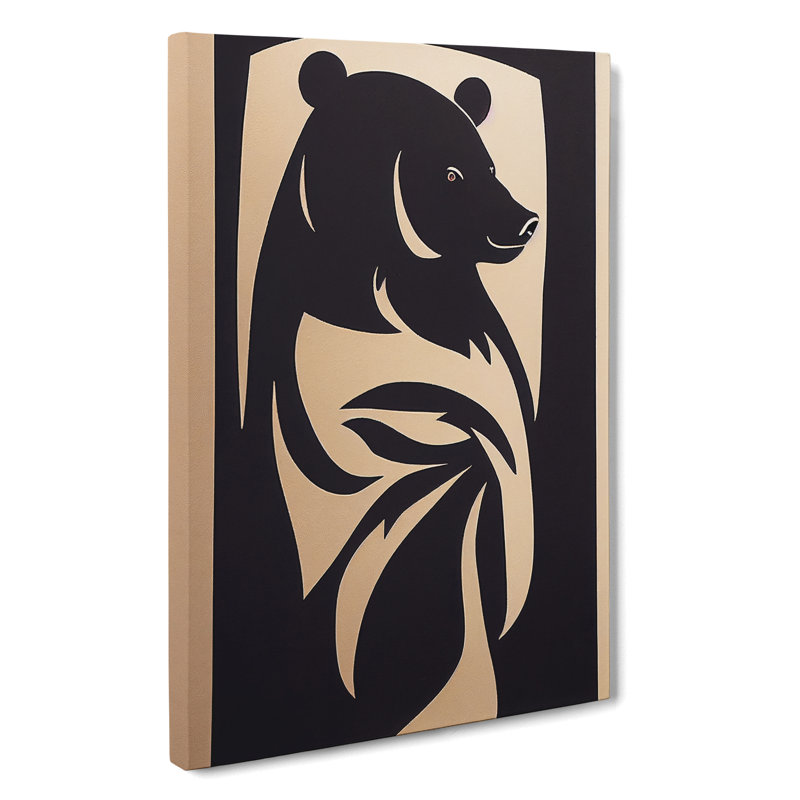 Bear Profile Abstract - Wrapped Canvas, 76cm H x 50cm W x 3cm D