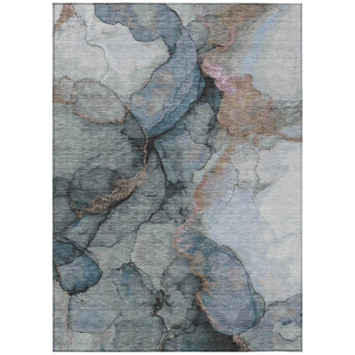 Machine Washable Indoor/Outdoor Chantille ACN2590 Abstract Rug