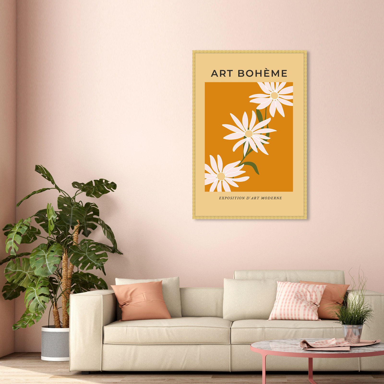 French White Daisy by Oliver Gal, Gold Framed Paper, 56" H x 38" W
