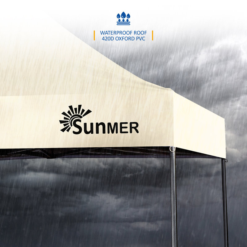 3m x 3m Steel Pop-Up Gazebo, Ivory