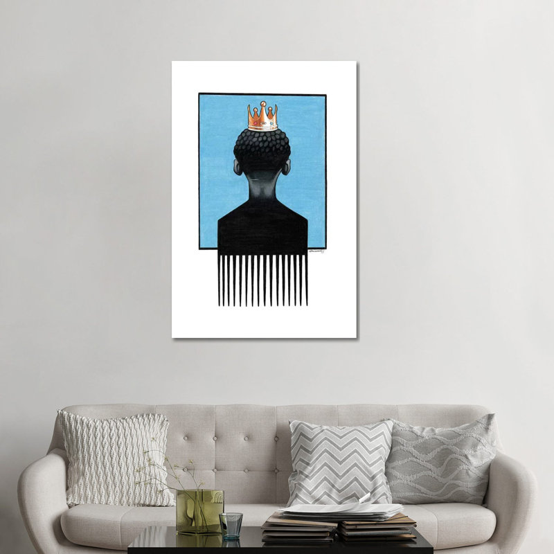 « Little Prince Afropick » par Manasseh Johnson-impression, Pas de tapis, H 48 po x l 32 po x P 1,5 po, Toile tendue