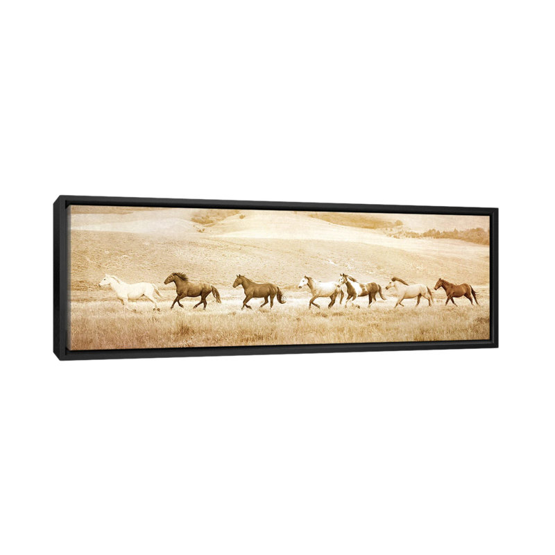 Headed For Water by Rhonda Thompson - Floater Frame Panoramic Print on Canvas