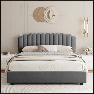 LIFT UP BED VELVET GREY