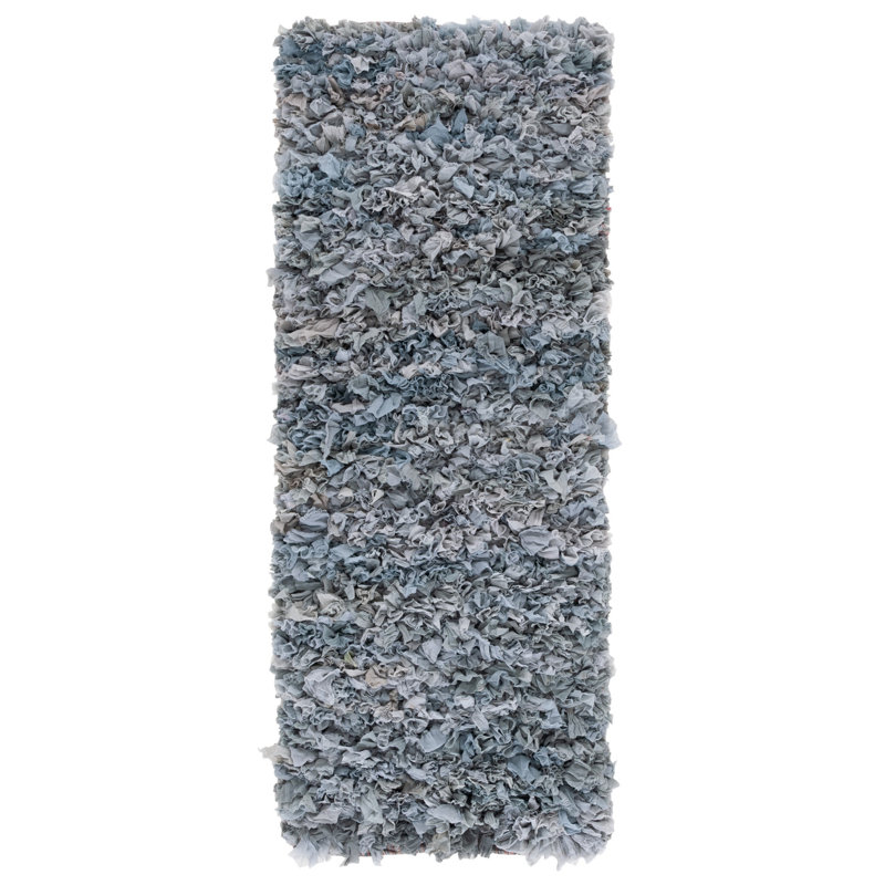 Tapis gris clair touffeté à la main Oregon, Tapis de couloir 2 pi 3 po x 6 pi