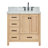 Ariel Cambridge 36 In. Right Offset Vanity With 2 In. Carrara Marble Countertop-109078778