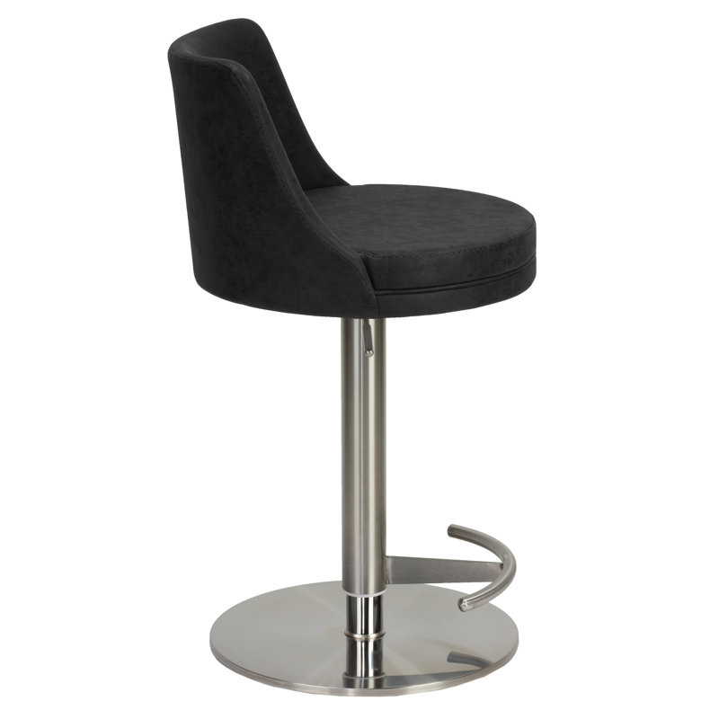 Tabouret de bar pivotant à hauteur ajustable Seneca, Noir