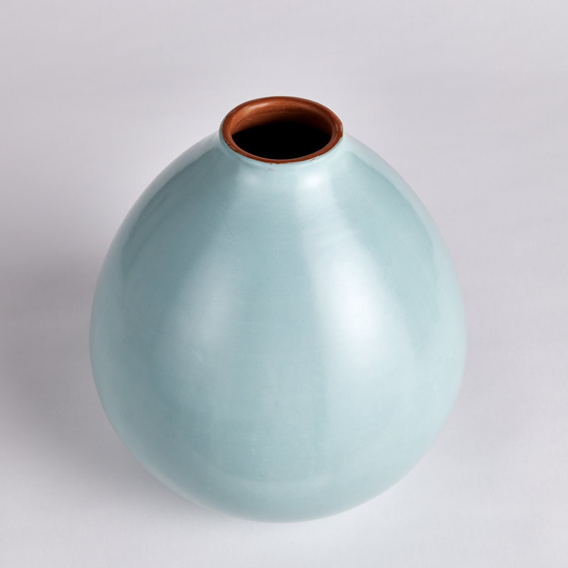 Zayas Handmade Ceramic Table Vase, Light Blue