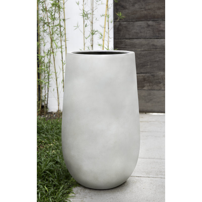 Mews Pot Planter, 23.75" H x 13.5" W x 13.5" D, Onyx Black Lite