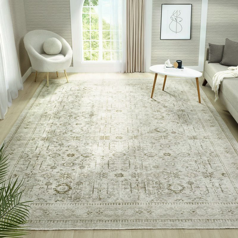 Tapis ivoire Aldora Blush Meadow, Rectangulaire 2 pi x 3 pi