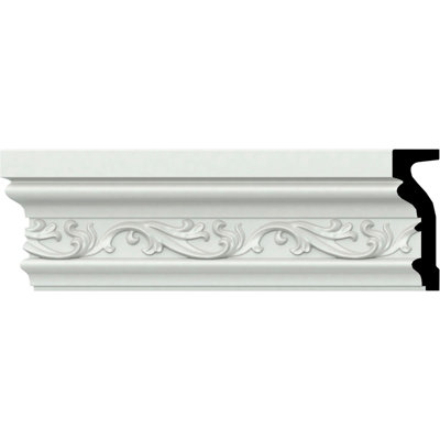 Endurathane Tristan Chair Rail, 4 1/2"H x 1 1/2"P x 94 3/8"L (4 5/8"Repeat), Factory Primed