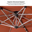Parasol d'extérieur 12 pi à double plateau rond avec base à roulettes, rouge brique-1382505625