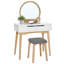 Ensemble de coiffeuse avec tabouret et miroir Arinze-648013454