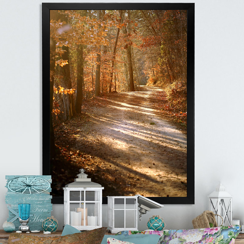 «Colorful Fall Leaves II», art mural traditionnel sur toile, H 44 po x l 34 po x P 1,5 po, Cadre photo noir