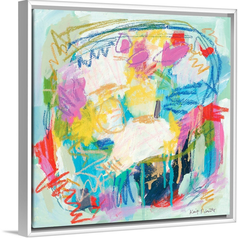 Reproduction d’art sur toile « Lets get the Party Started » par Kait Roberts, H 18 po x l 18 po x P 1,75 po, Cadre blanc