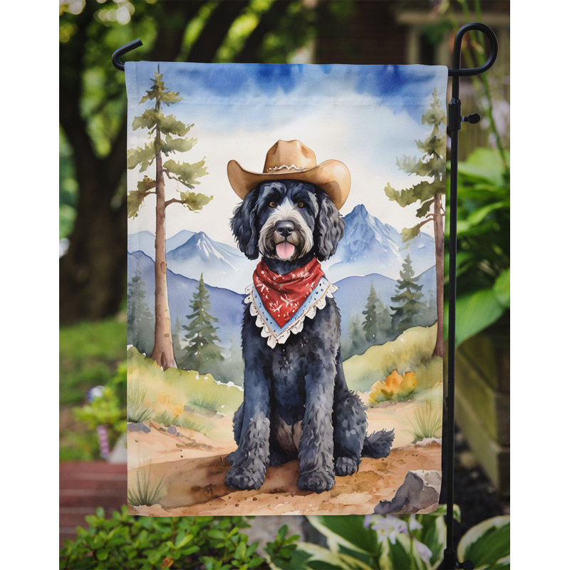 Drapeau Cowboy Welcome Garden, Chien d'eau portugais