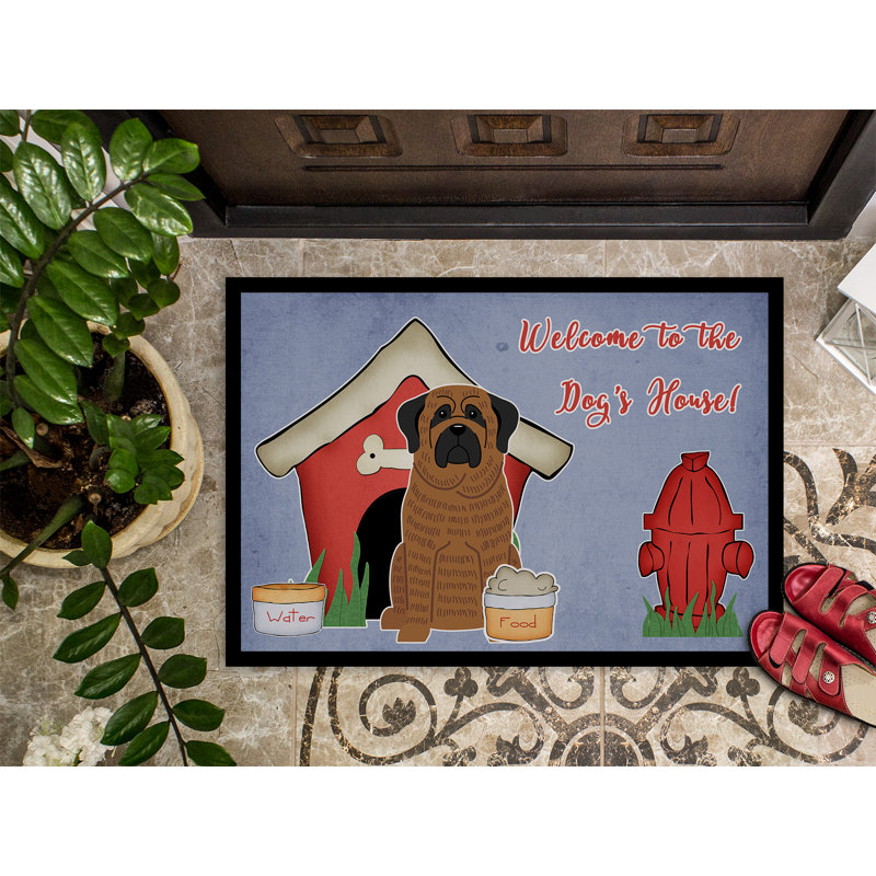 Tapis d'extérieur antidérapant Ayub Dog House, Rectangle 2 pi x 3 pi, Bringé
