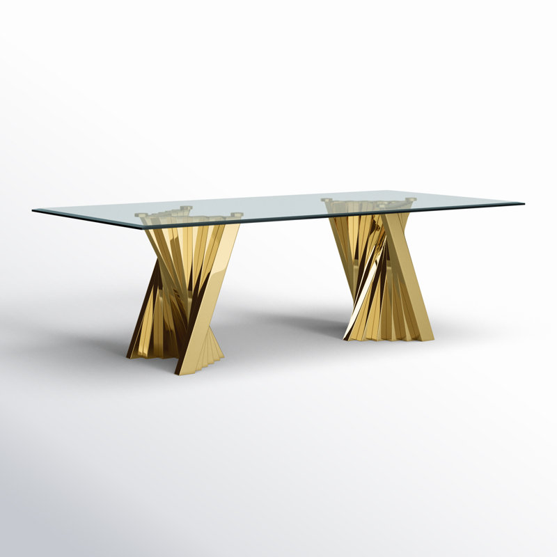 Table de salle à manger Ammerman, Doré, L 46 po x L 94 po