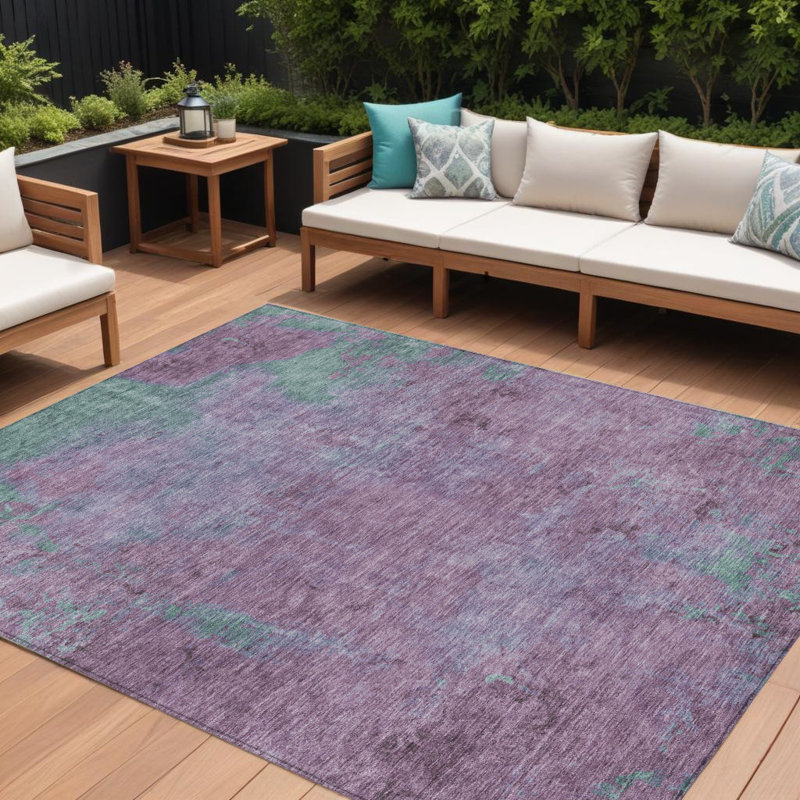 Tapis intérieur lavable abstrait 8 pi x 10 pi Lavender