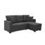 Canapé modulaire en lin avec lit escamotable et rangement pour chaise longue réversible-133015687