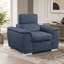 Chaise avec repose-pieds coulissant en microfibre