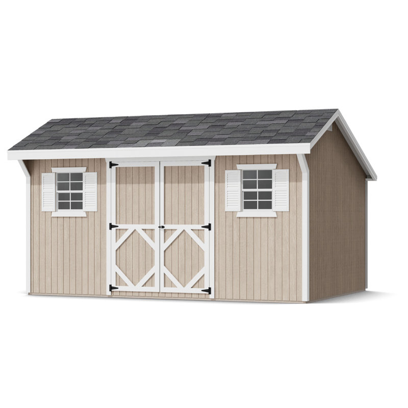 Classic Saltbox Outdoor Wood Storage Shed, 12' x 24', Yes