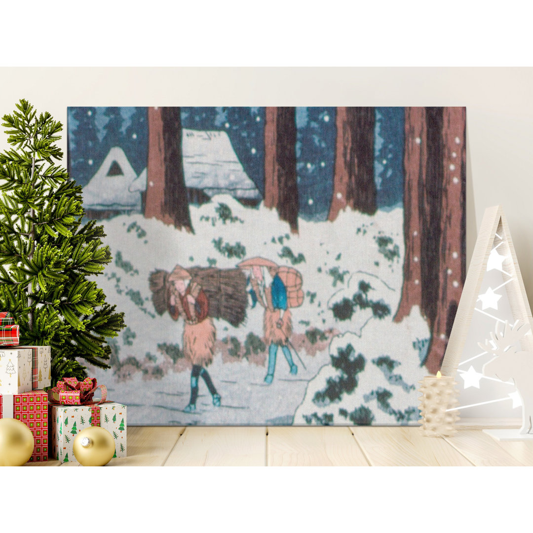 Japanese Winter Snow Scene Canvas