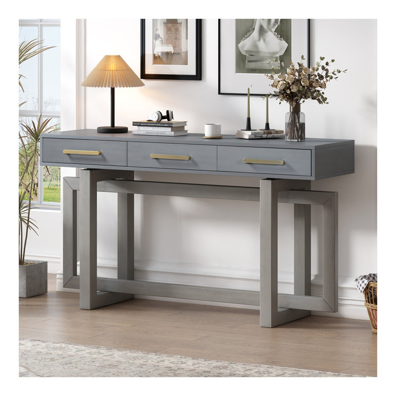 Console élégante avec trois tiroirs, table d'entrée très longue pour vestibule, couloir, salon, vestibule, couloir