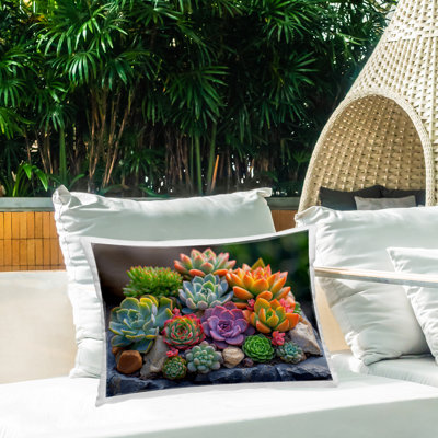 Bold Succulent Botanicals Outdoor Printed Pillow by Imagine It Images