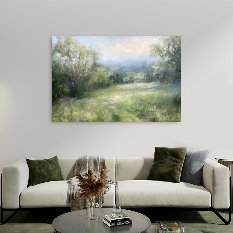 Filled Meadow Peaceful Serene Tranquil Landscape Nature Wall Art Print 1 Piece Wrapped Canvas Wall Art, 101.6cm H x 152.4cm W