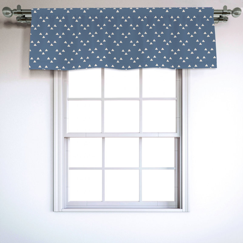 Sateen Geometric Ruffled Window Valance