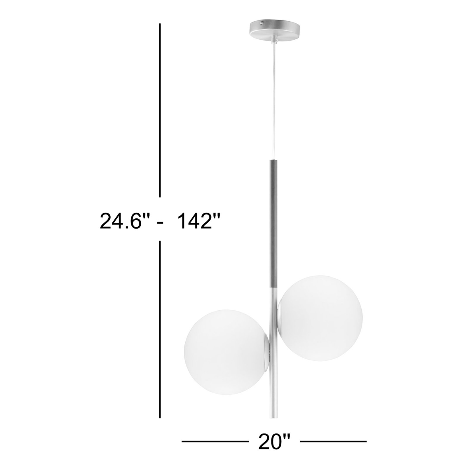 Drake Dimmable Globe 2-Light Pendant