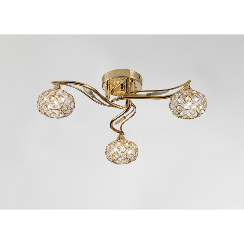 Longoria Flush Mount, 3 Light, French Gold