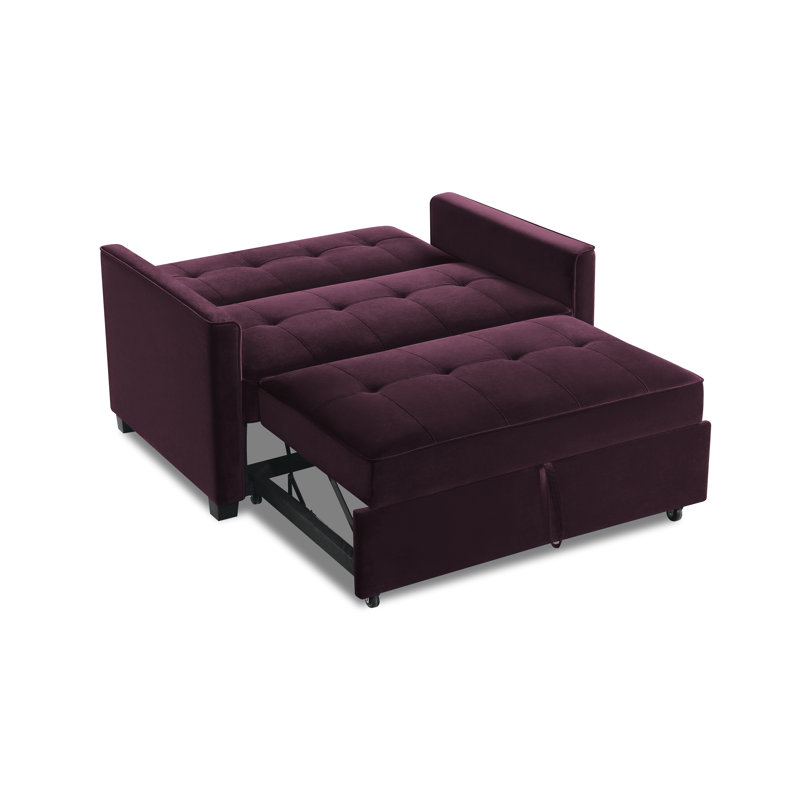 Thierry 2 Seater Sofa Bed, Damson Velvet