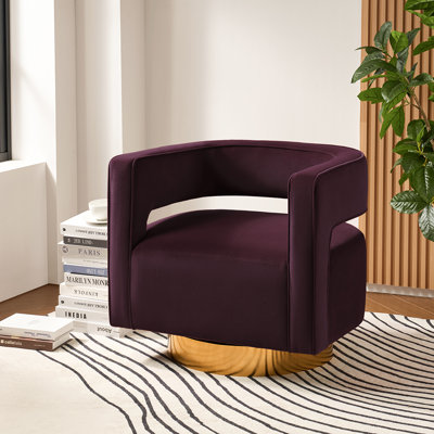 Velvet Swivel Barrel Chair