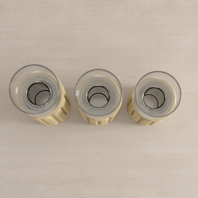 Ensemble d'ouragan 3 pièces en céramique / verre, Brun
