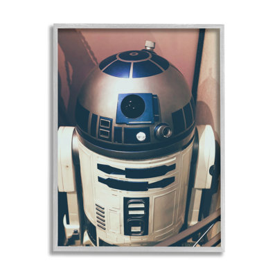 Iconic Retro Sci-Fi Space Robot bleu blanc