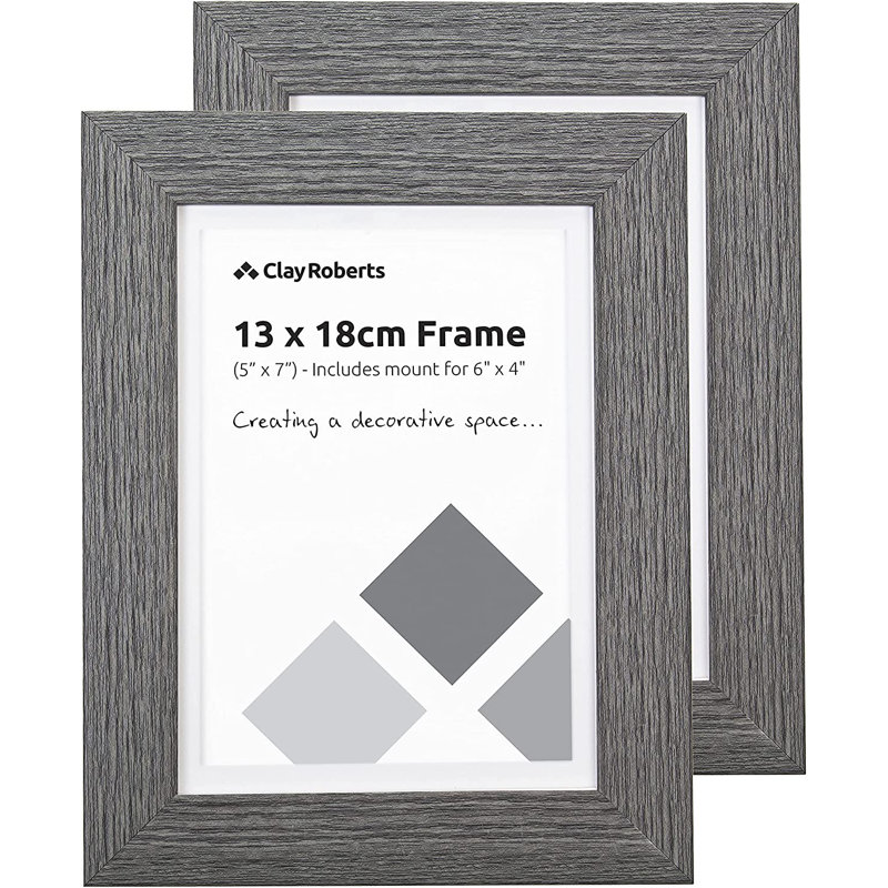 Picture Frame with Mat, Dark Grey