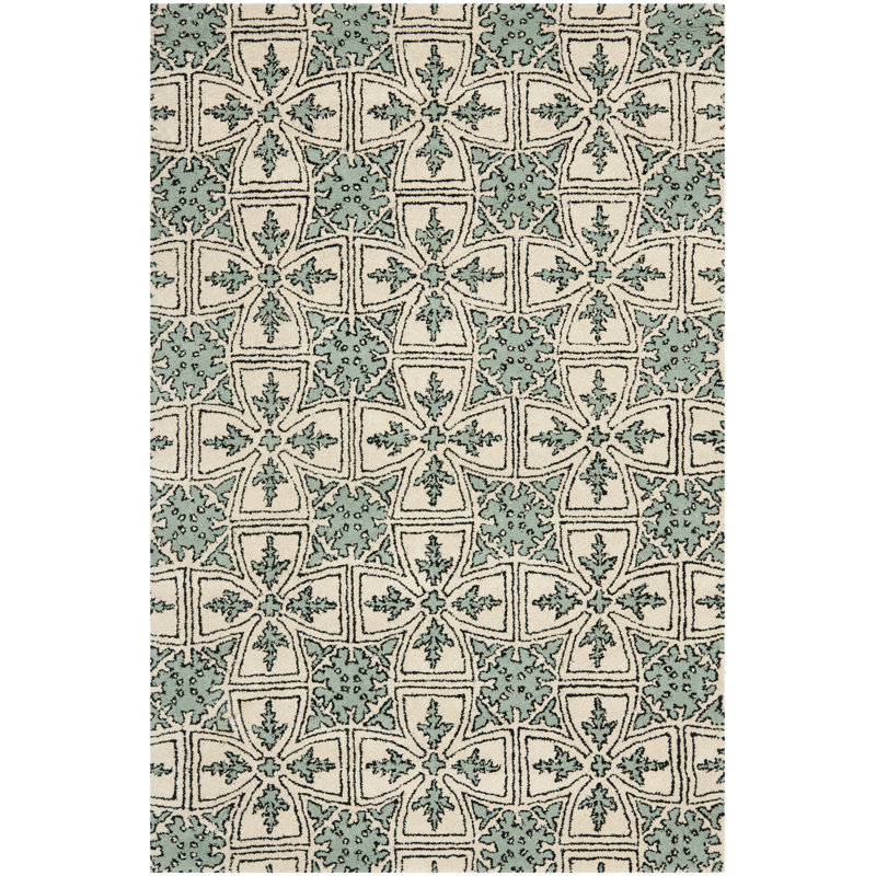 Martelange Hand Tufted Wool Geometric Rug, Rectangle 6' x 9'