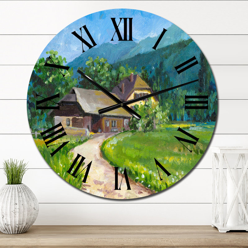 Petite route dans le paysage - horloge murale Country, Petit
