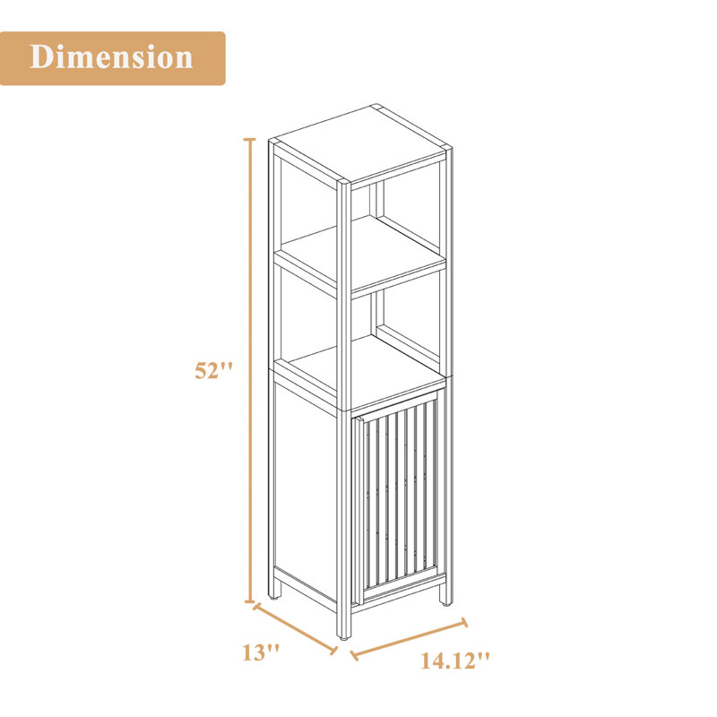 Lizania Bamboo Freestanding Linen Cabinet, Brown