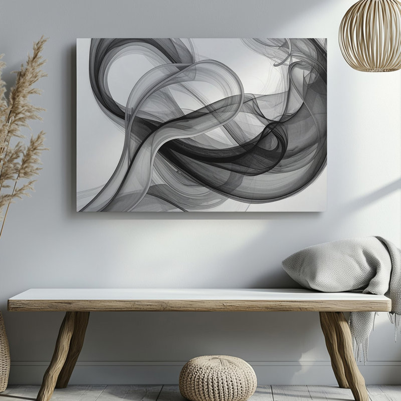 Décoration murale tendue en spirale fumée serein, H 9 po x l 12 po