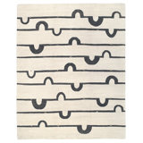 Chant Striped Area Rug in White/Black
