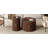 Mid-Century Coffee Table Set With Sliding Tambour Door, Round Fluted End Table With Storage, Golden Handle Tall & Low Side Table For Living Room, Set Of Two-503698859